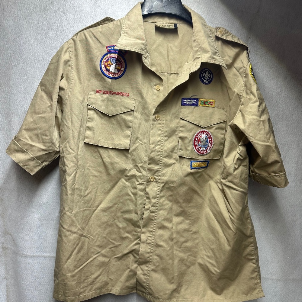 Boy Scouts of America Uniform Shirt Adult XL Uniform Short Sleeve w/patches